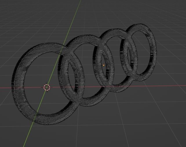 Audi 3D Logo Low-poly 3D model_5