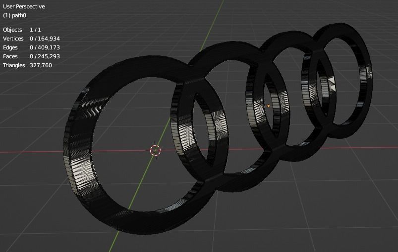 Audi 3D Logo Low-poly 3D model_6