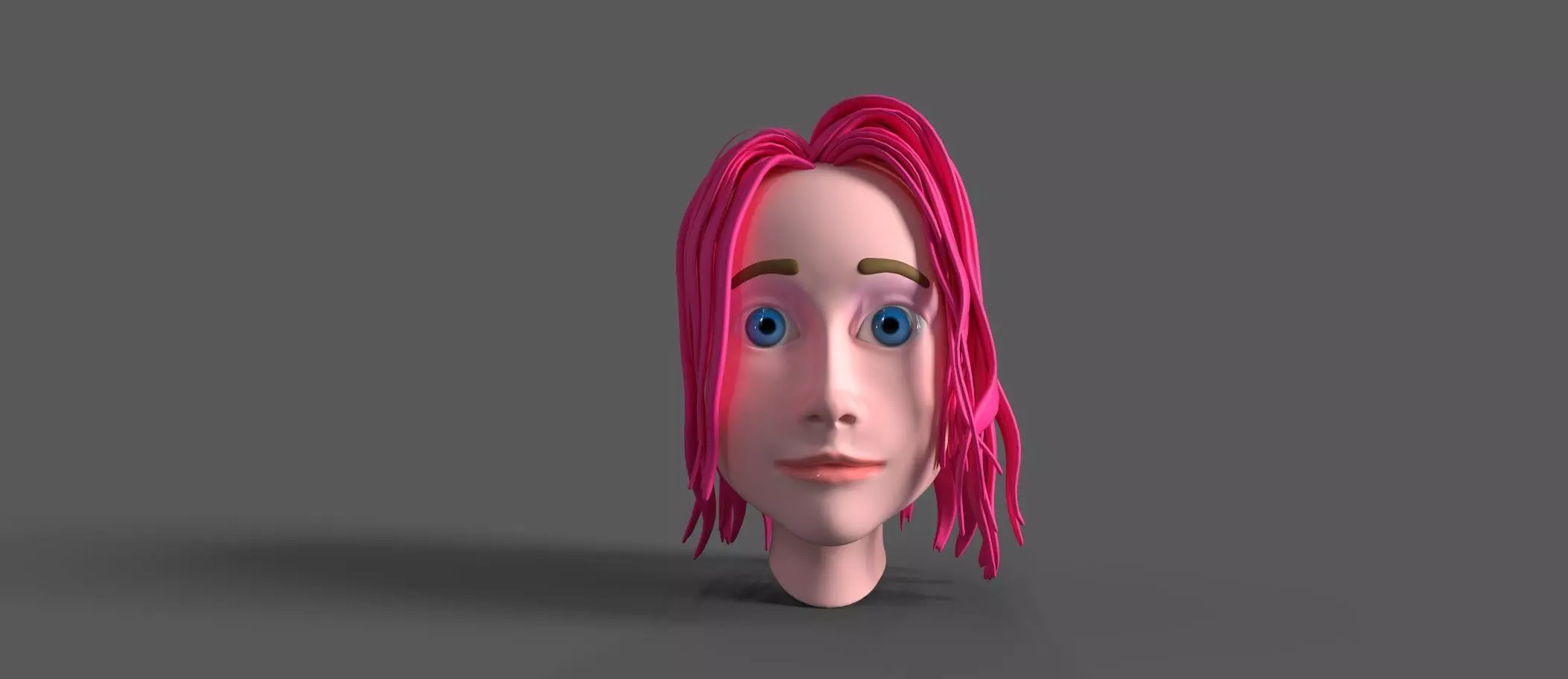 Anime manga Head 3D model Low-poly 3D model_0