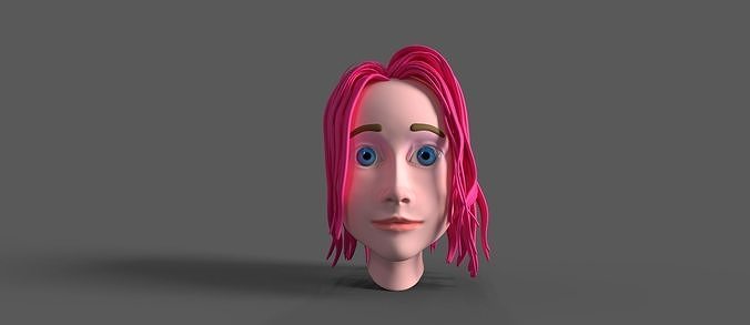 Anime manga Head 3D model Low-poly 3D model