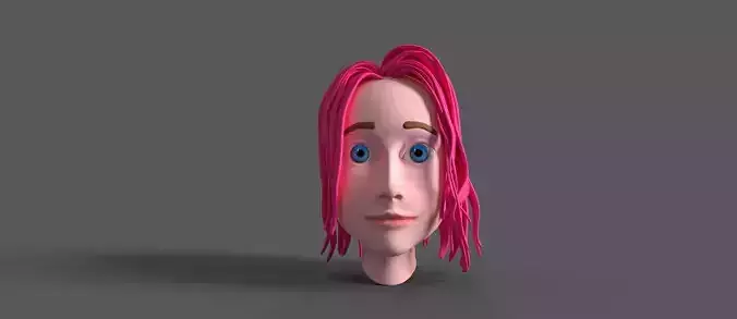 Anime manga Head 3D model