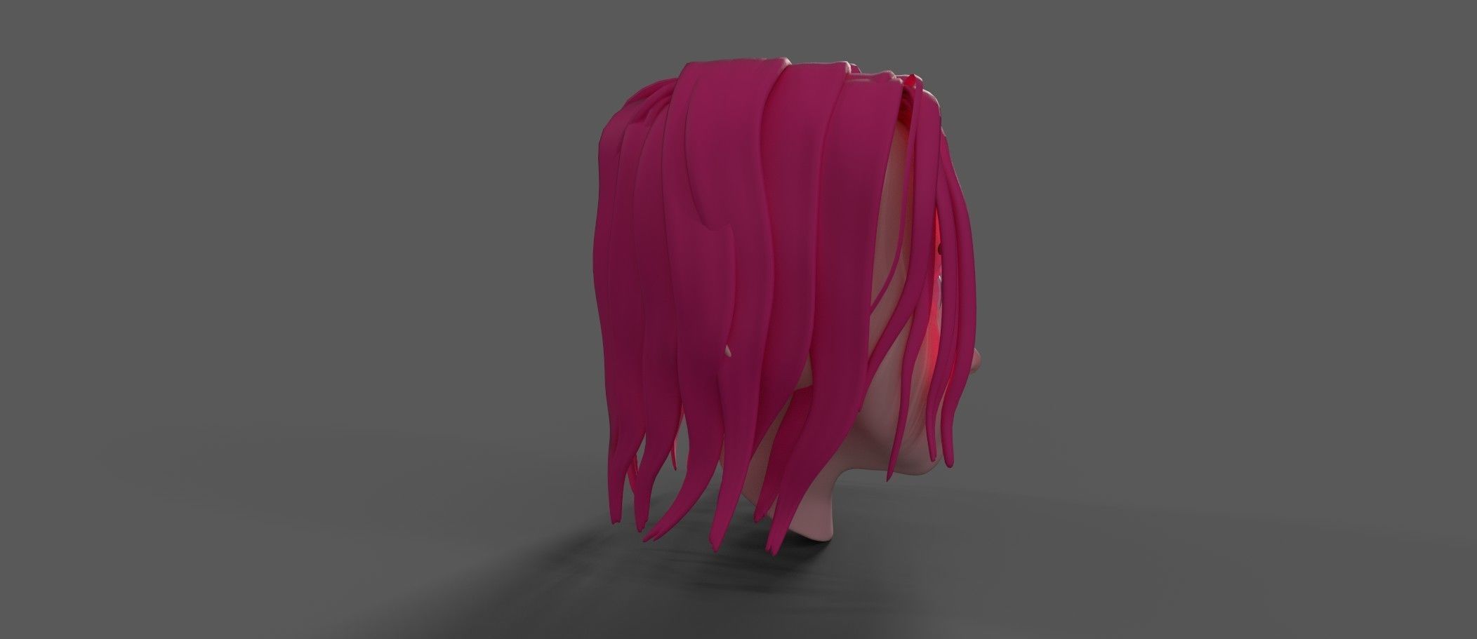 Anime manga Head 3D model Low-poly 3D model_15