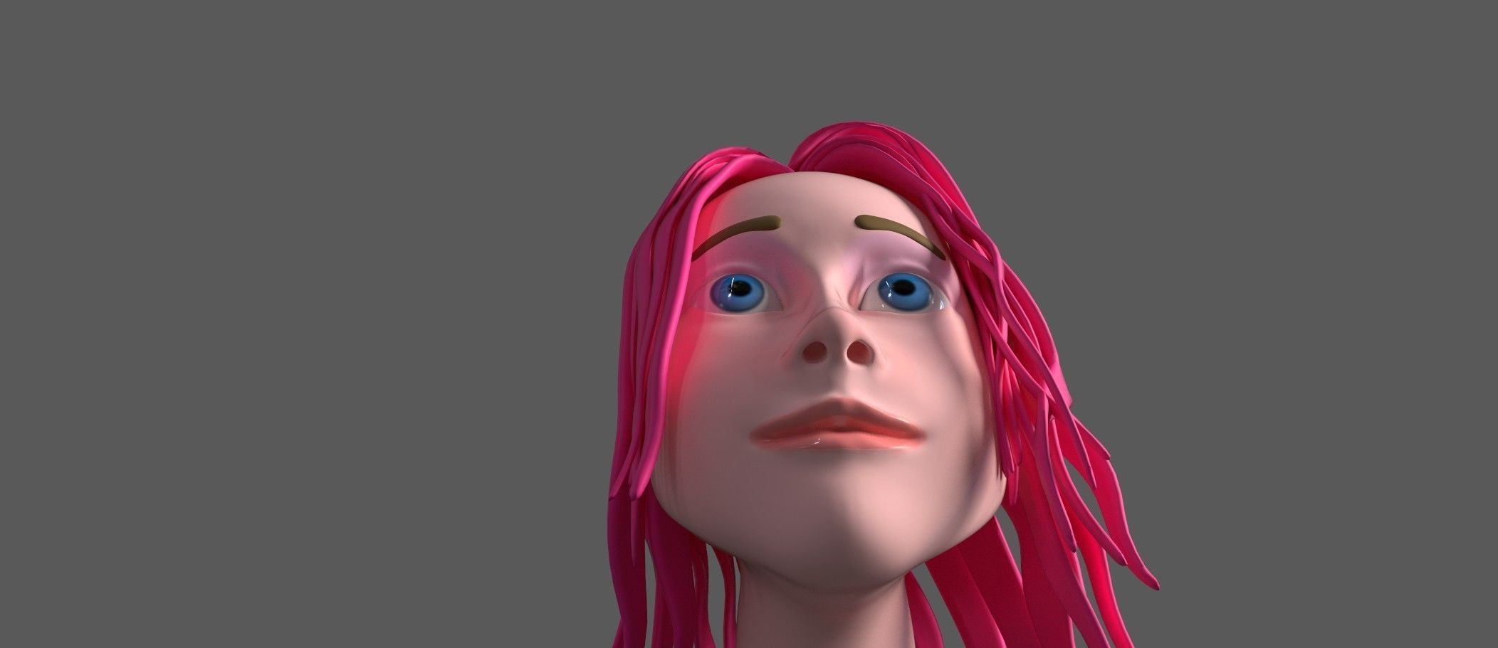 Anime manga Head 3D model Low-poly 3D model_17