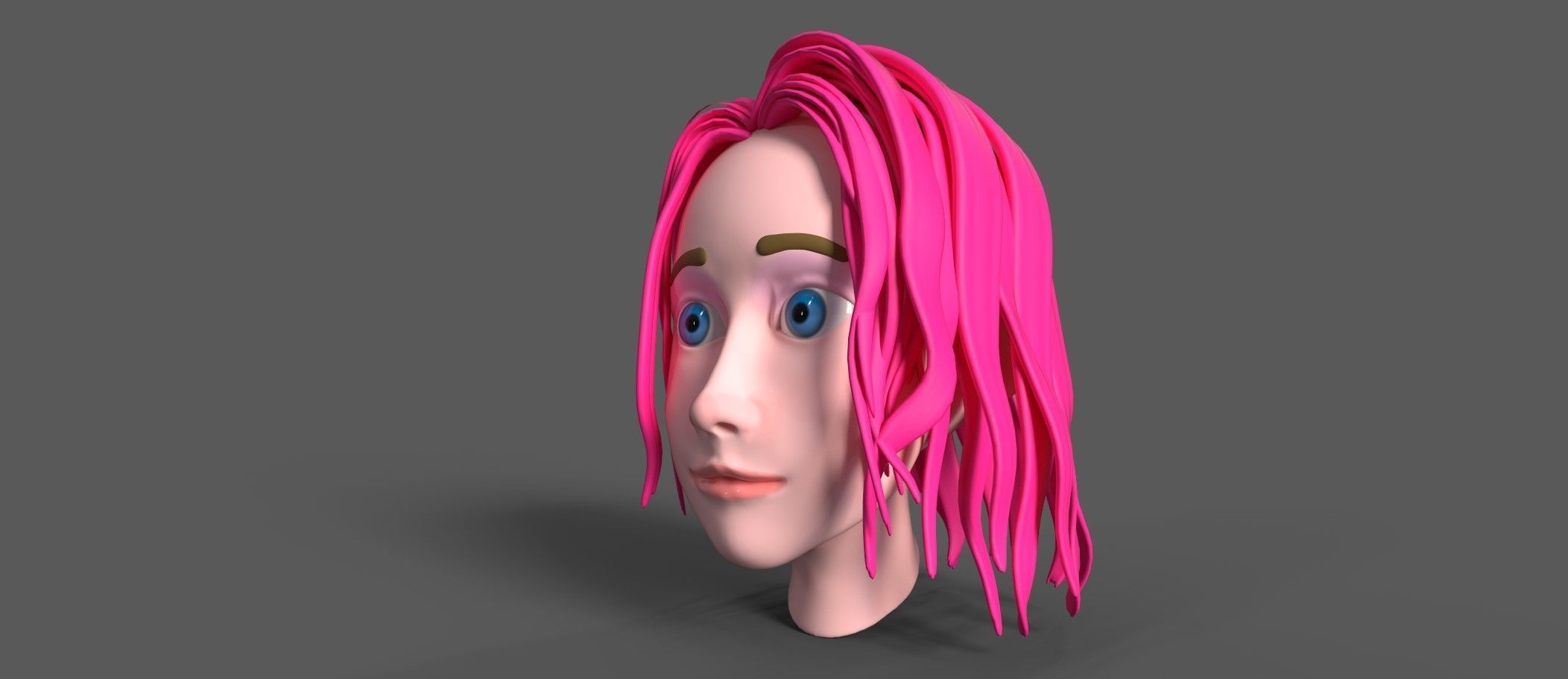 Anime manga Head 3D model Low-poly 3D model_4