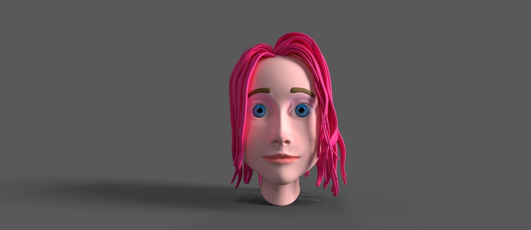 Anime manga Head 3D model Low-poly 3D model_9
