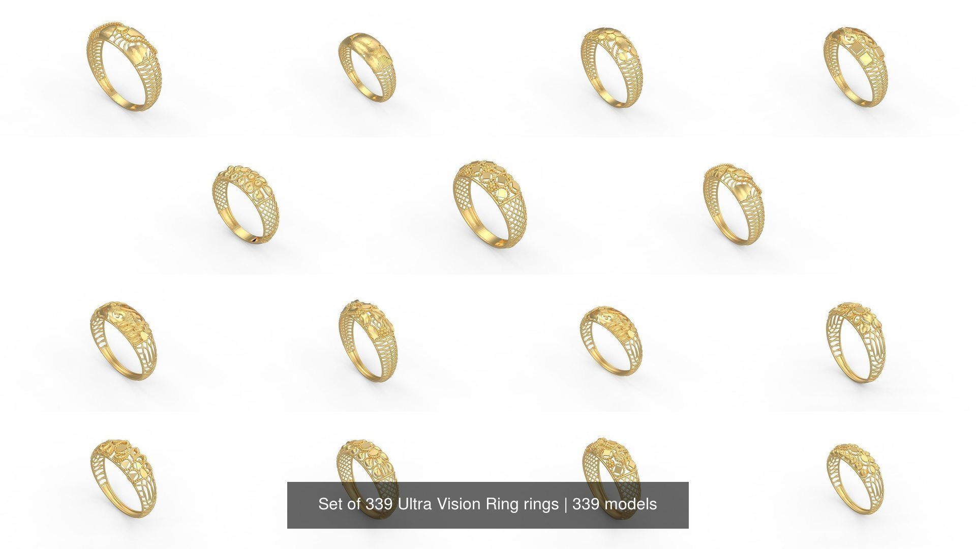 Set of 339 Ultra Vision Ring rings 3D Model Collection_35