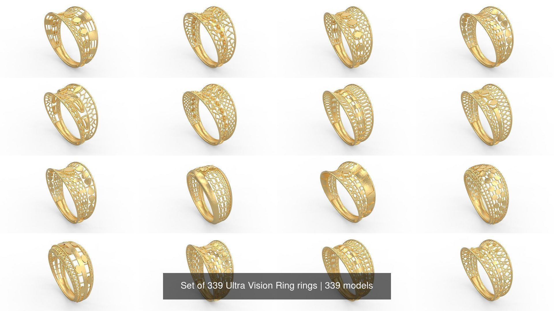 Set of 339 Ultra Vision Ring rings 3D Model Collection_46