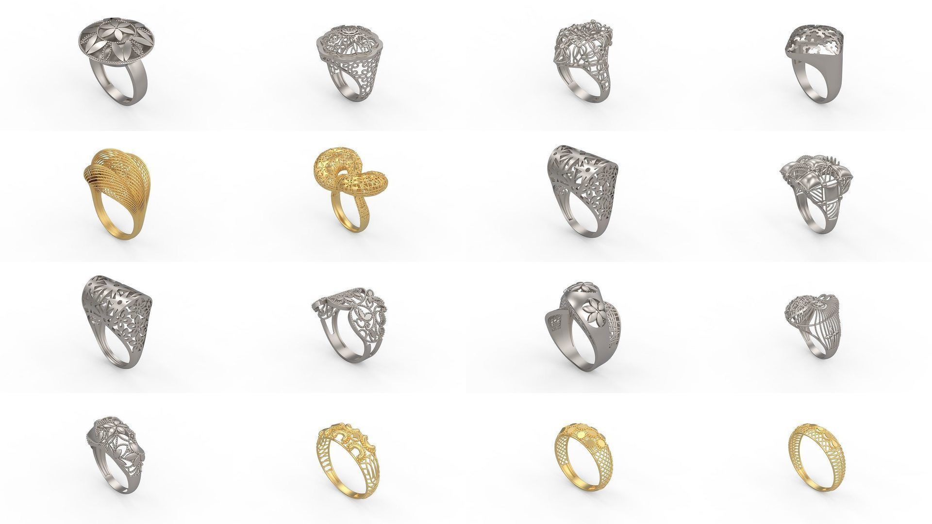 Set of 339 Ultra Vision Ring rings 3D Model Collection_39