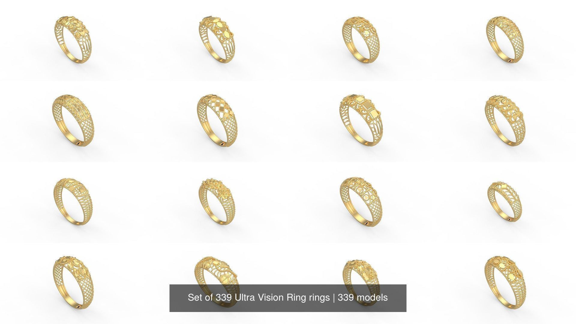 Set of 339 Ultra Vision Ring rings 3D Model Collection_32