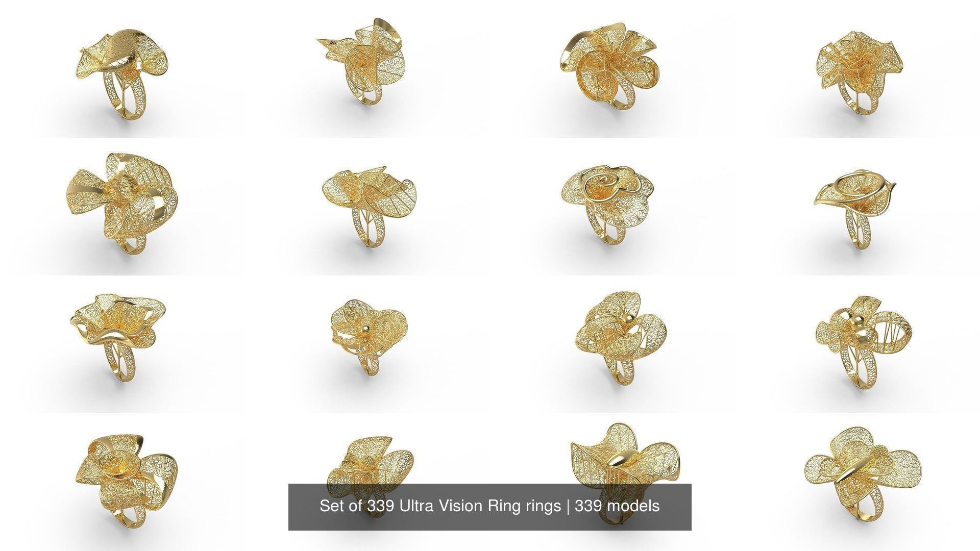 Set of 339 Ultra Vision Ring rings 3D Model Collection_5