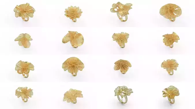 Set of 339 Ultra Vision Ring rings 3D Model Collection