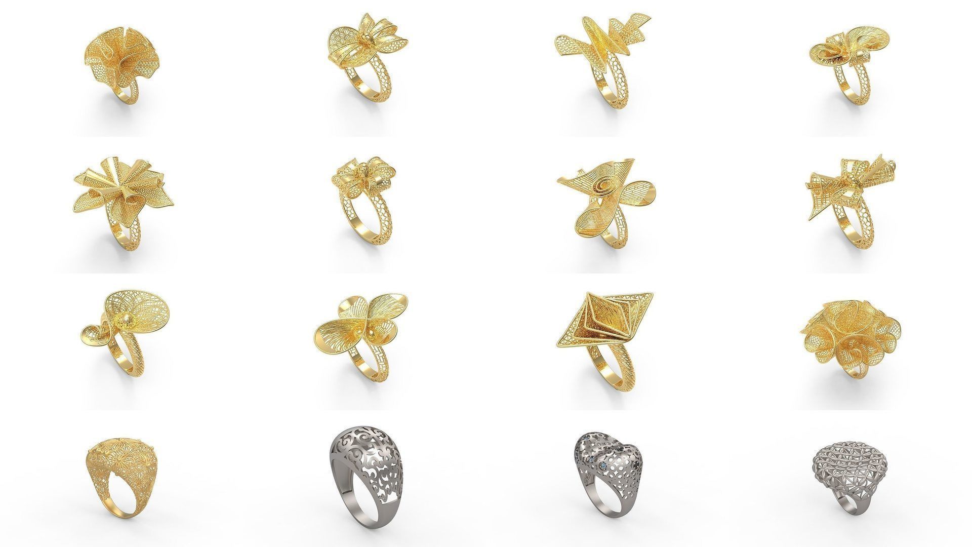 Set of 339 Ultra Vision Ring rings 3D Model Collection_36