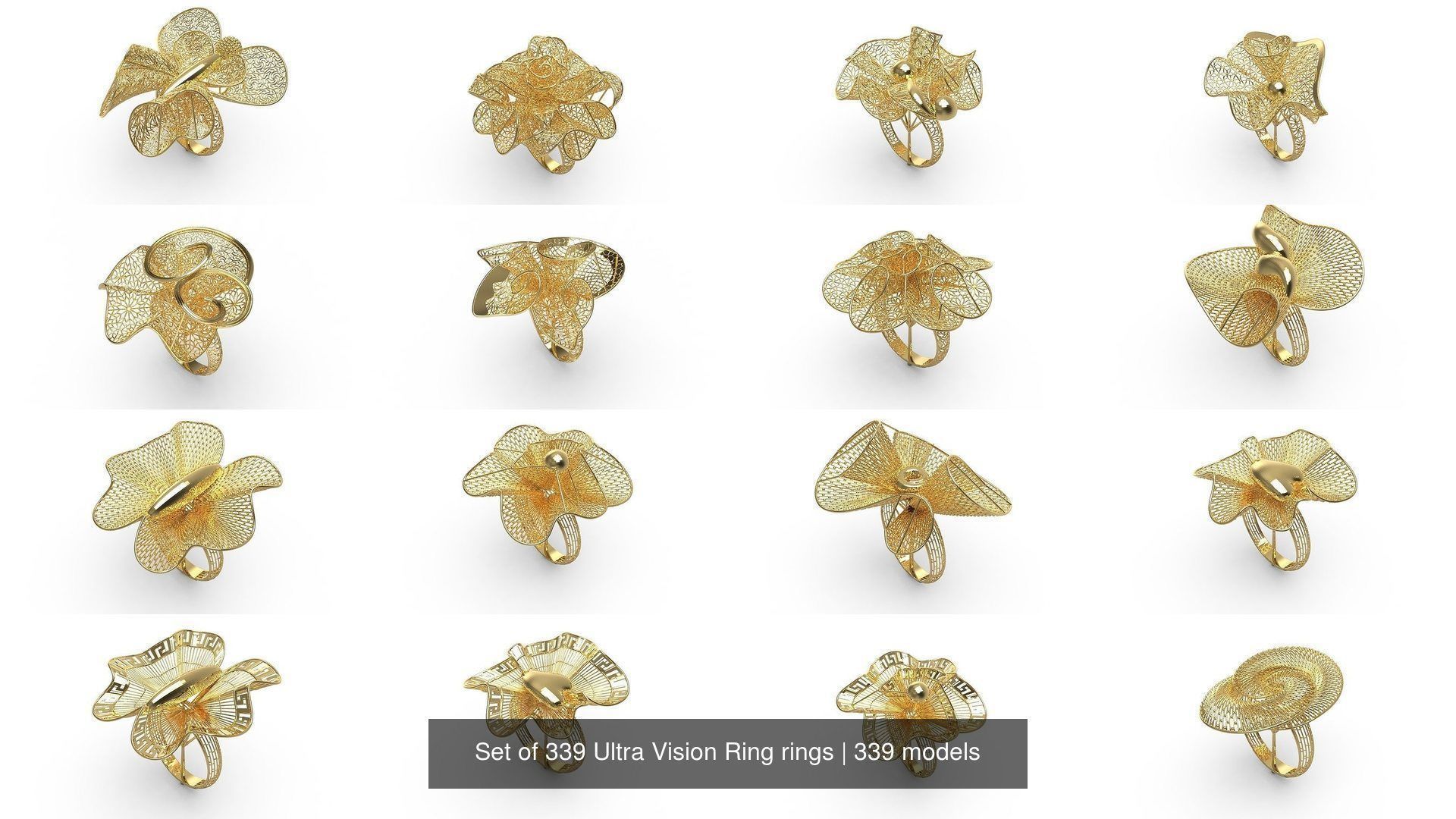 Set of 339 Ultra Vision Ring rings 3D Model Collection_7