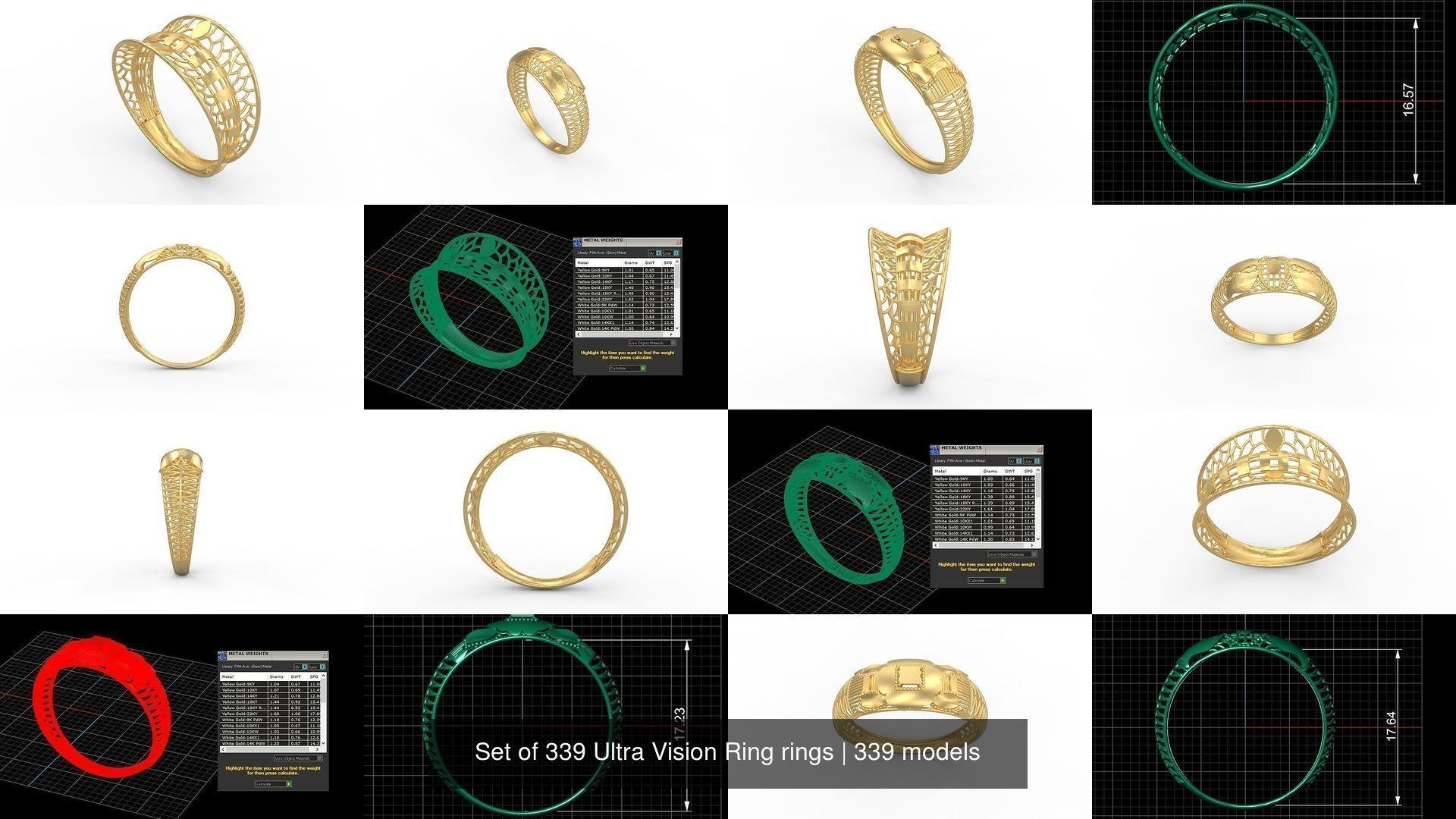 Set of 339 Ultra Vision Ring rings 3D Model Collection_52