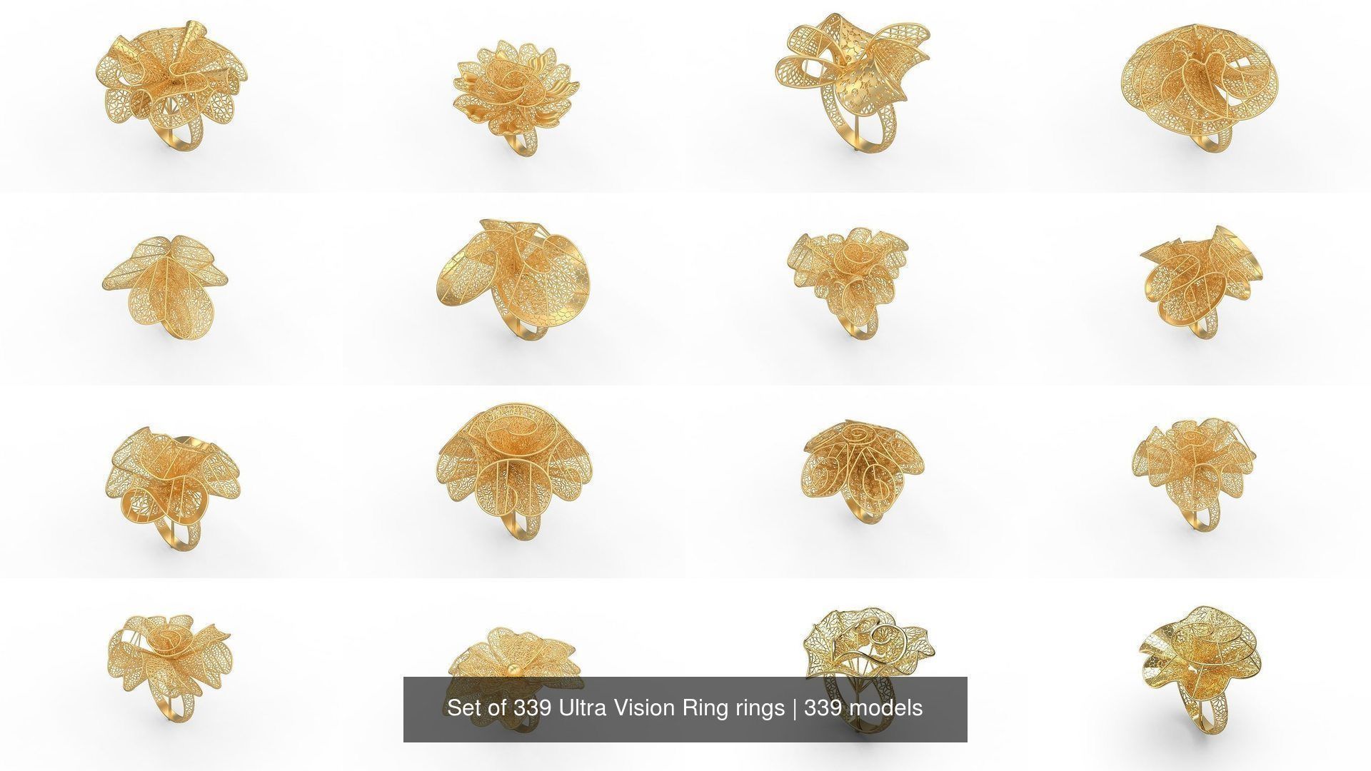 Set of 339 Ultra Vision Ring rings 3D Model Collection_3