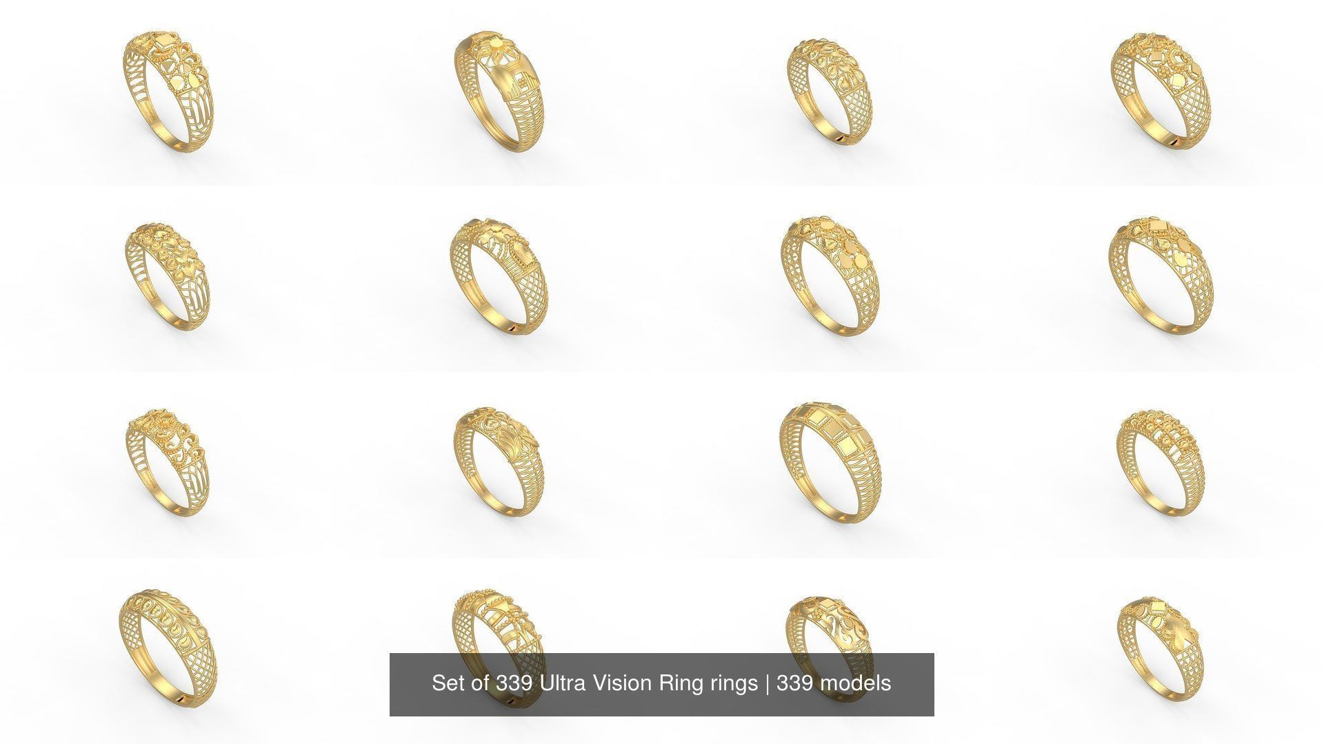 Set of 339 Ultra Vision Ring rings 3D Model Collection_29