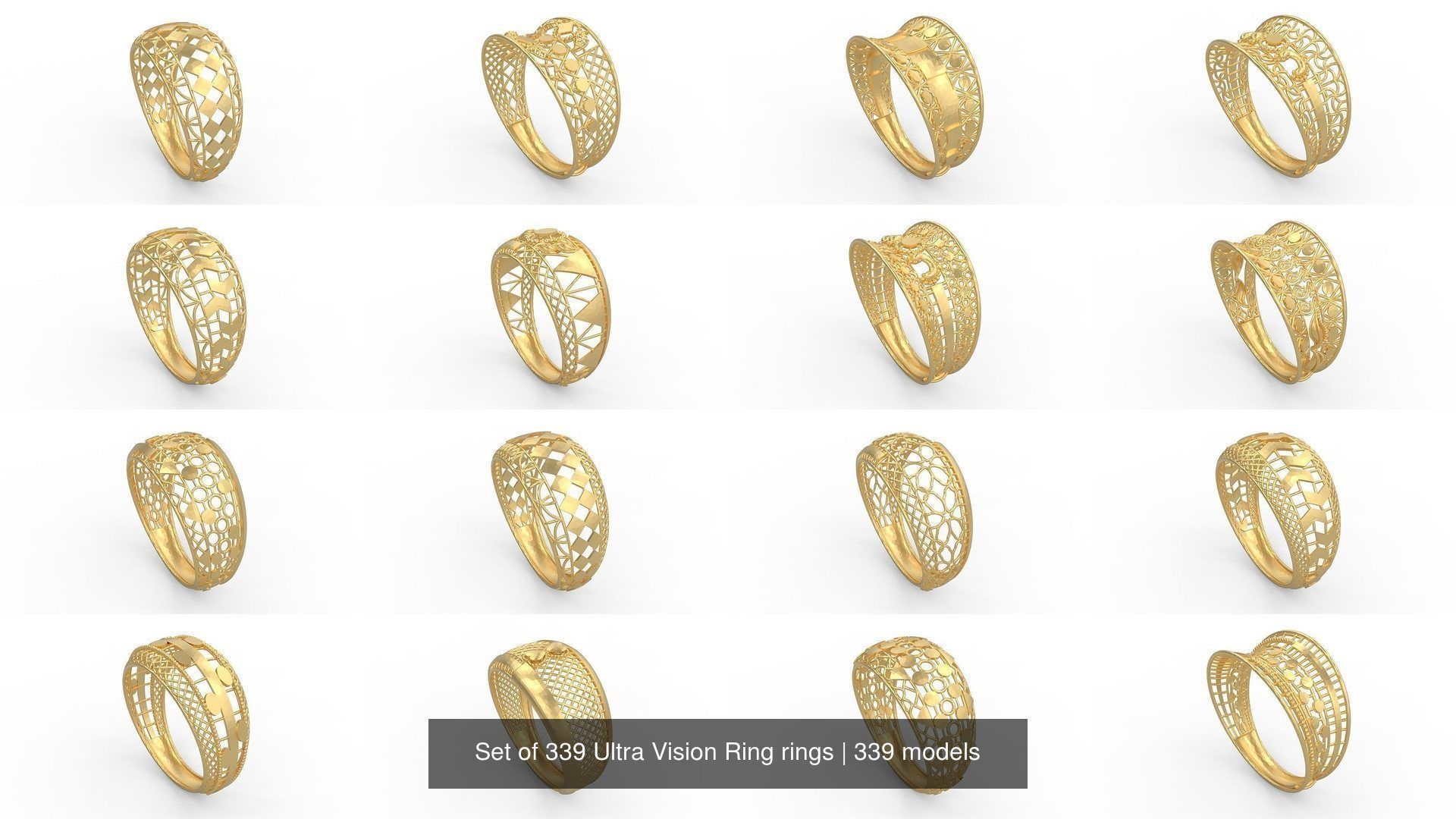 Set of 339 Ultra Vision Ring rings 3D Model Collection_49