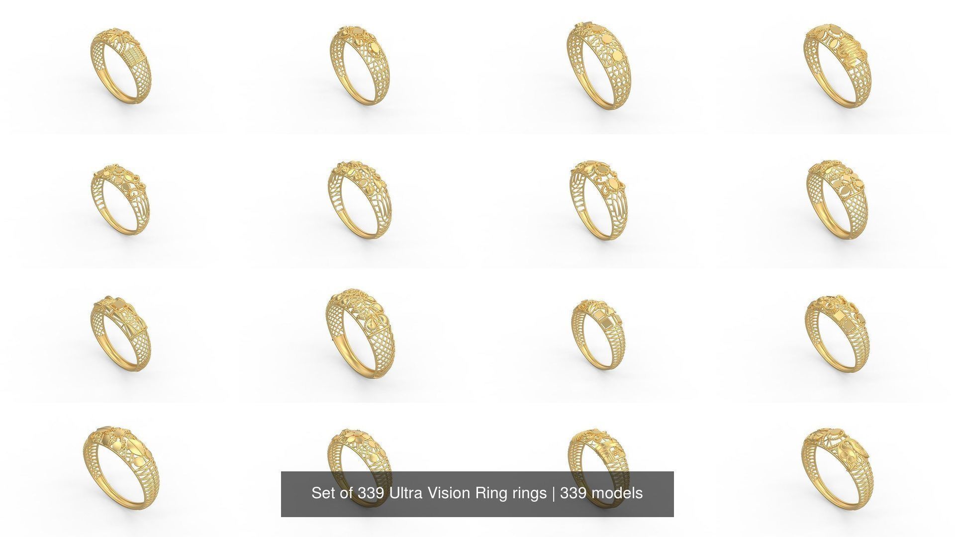 Set of 339 Ultra Vision Ring rings 3D Model Collection_38