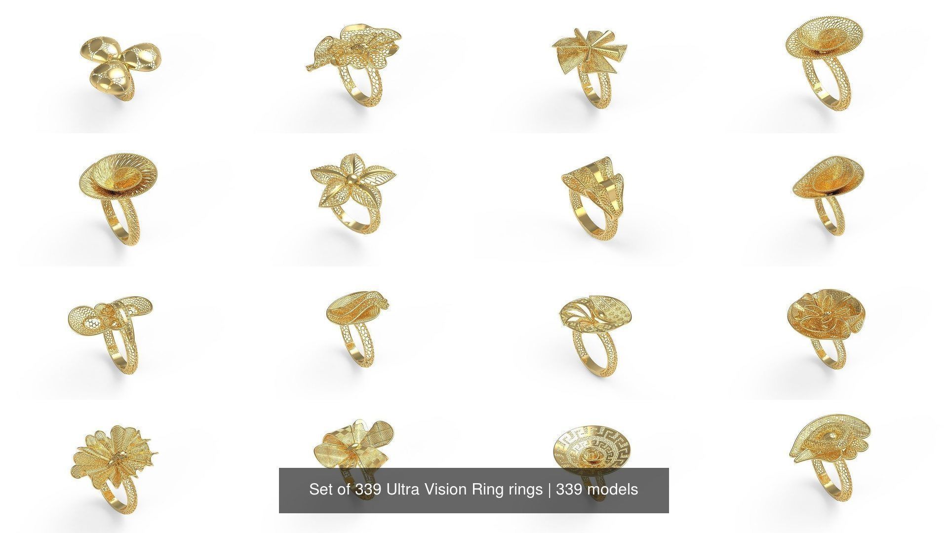 Set of 339 Ultra Vision Ring rings 3D Model Collection_15