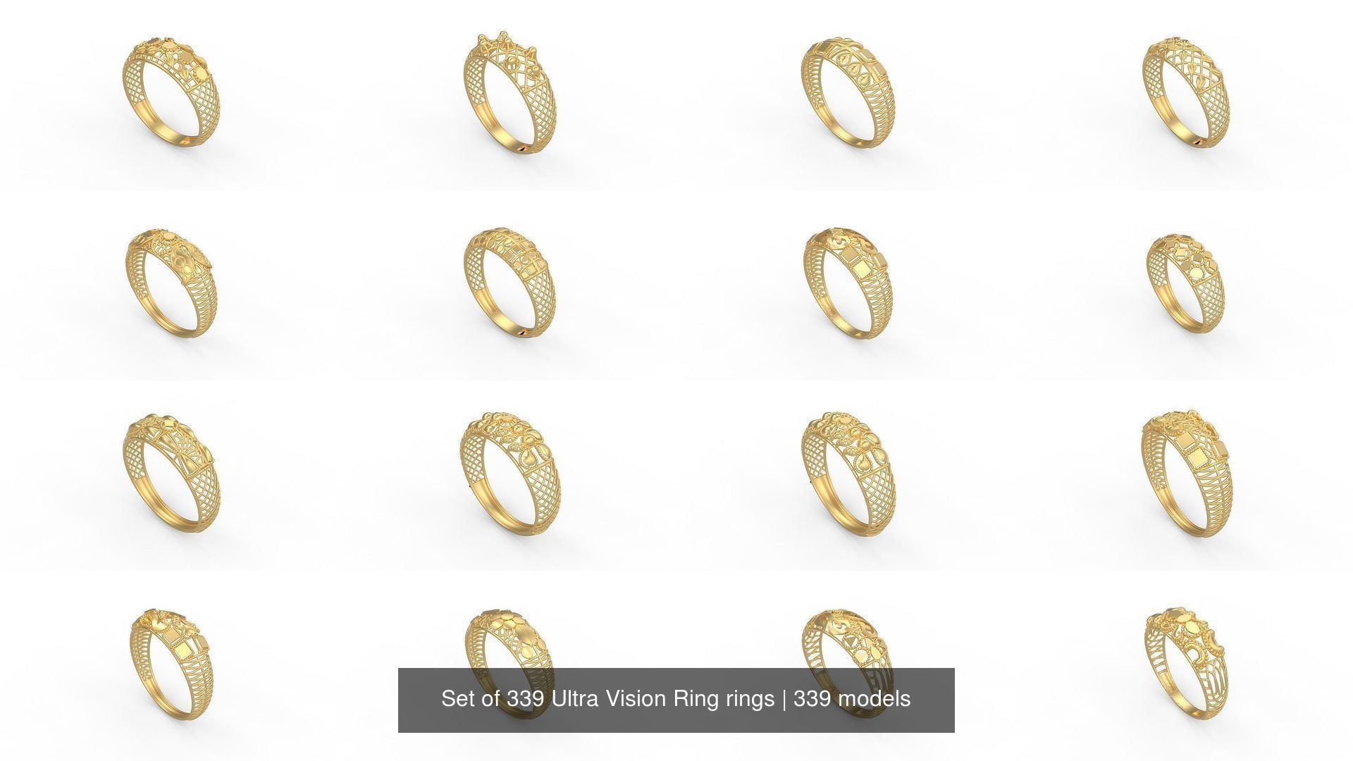 Set of 339 Ultra Vision Ring rings 3D Model Collection_26