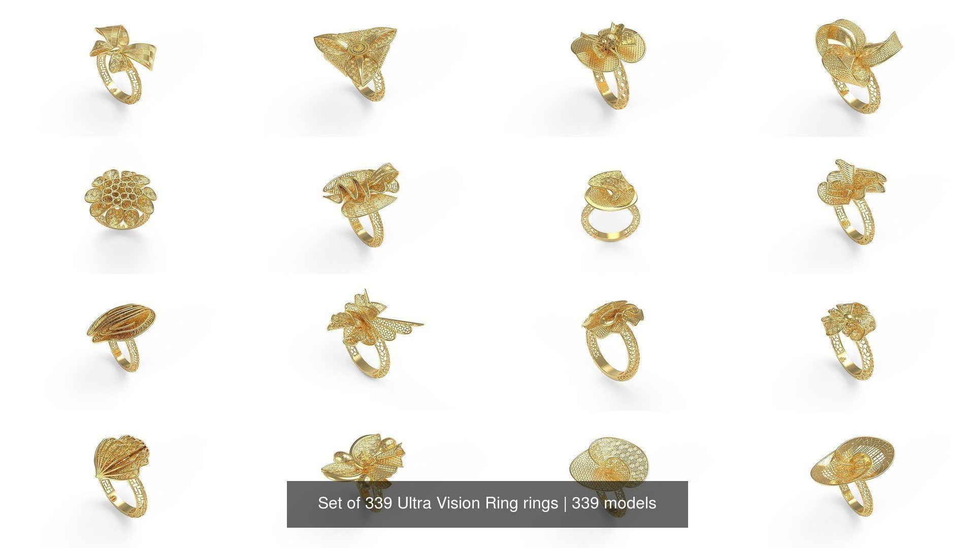 Set of 339 Ultra Vision Ring rings 3D Model Collection_17