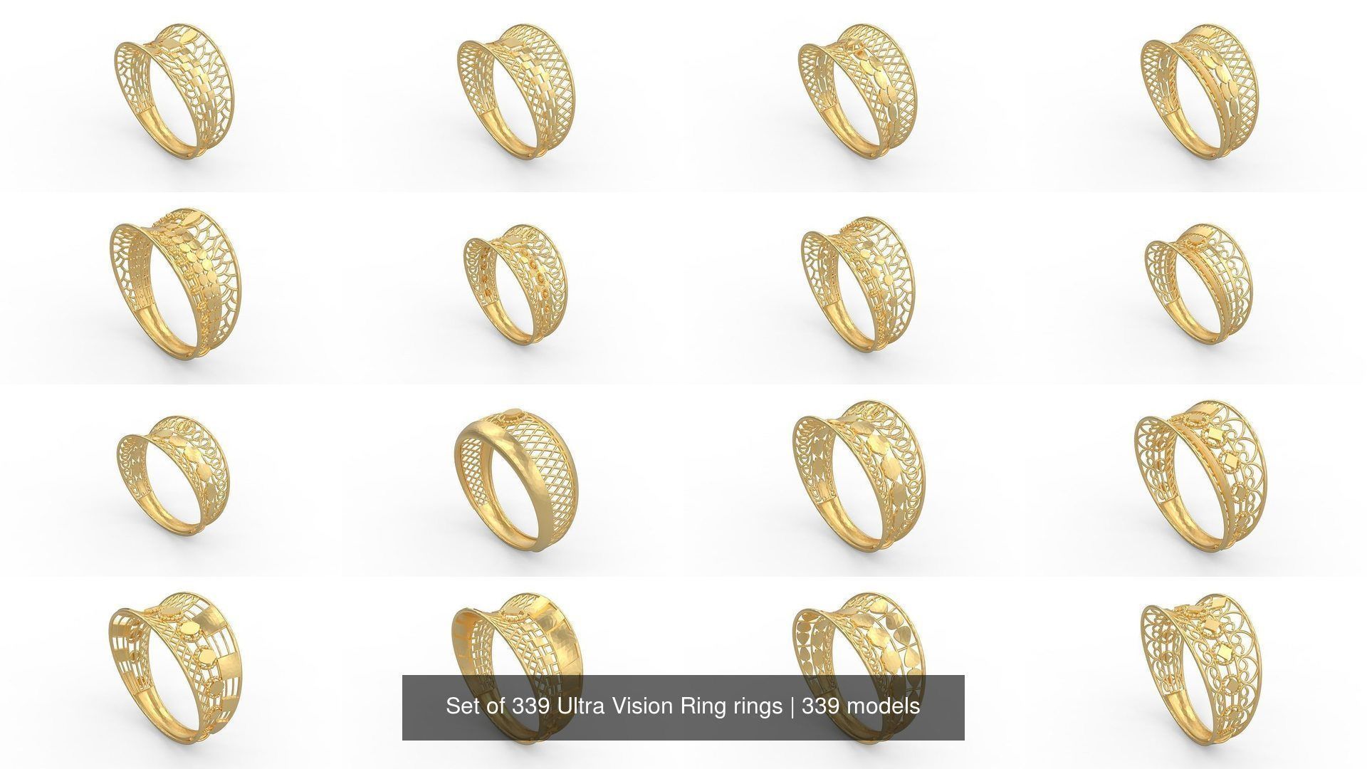 Set of 339 Ultra Vision Ring rings 3D Model Collection_44
