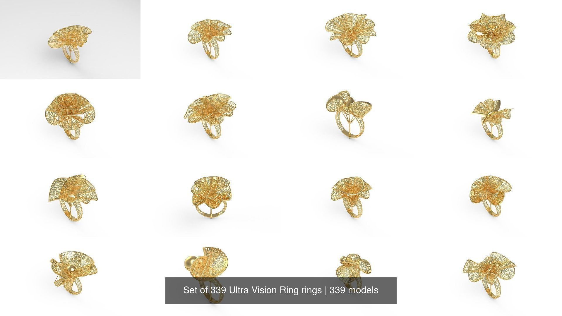 Set of 339 Ultra Vision Ring rings 3D Model Collection_11