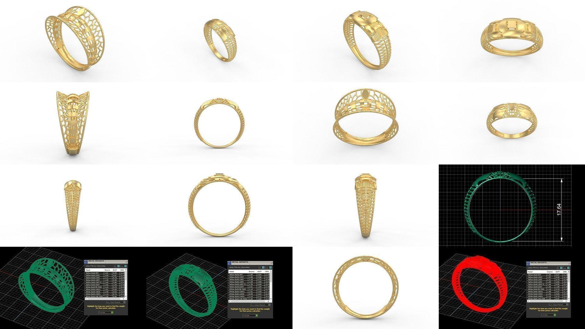 Set of 339 Ultra Vision Ring rings 3D Model Collection_50