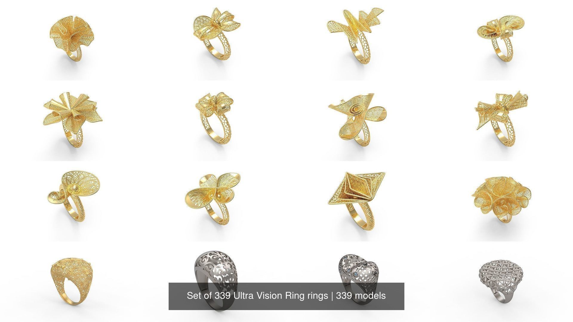 Set of 339 Ultra Vision Ring rings 3D Model Collection_21