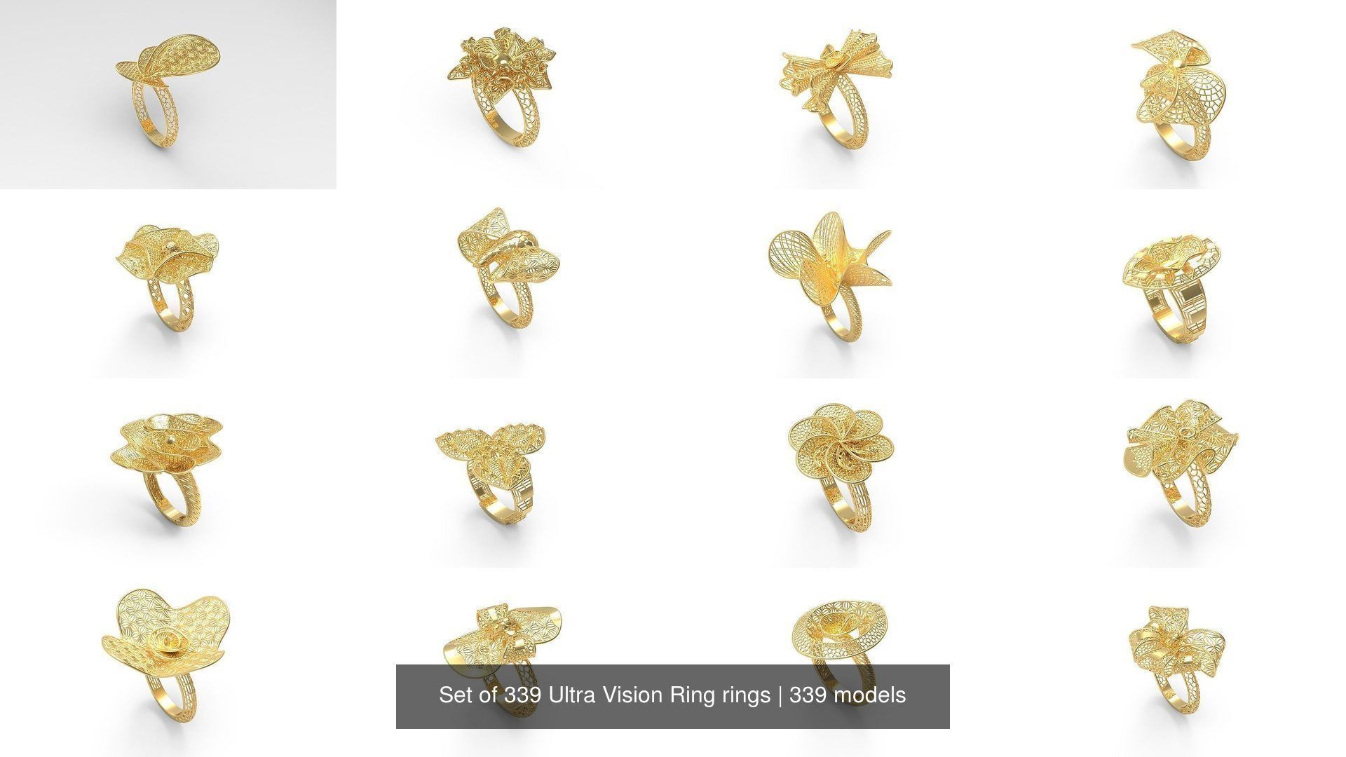 Set of 339 Ultra Vision Ring rings 3D Model Collection_19