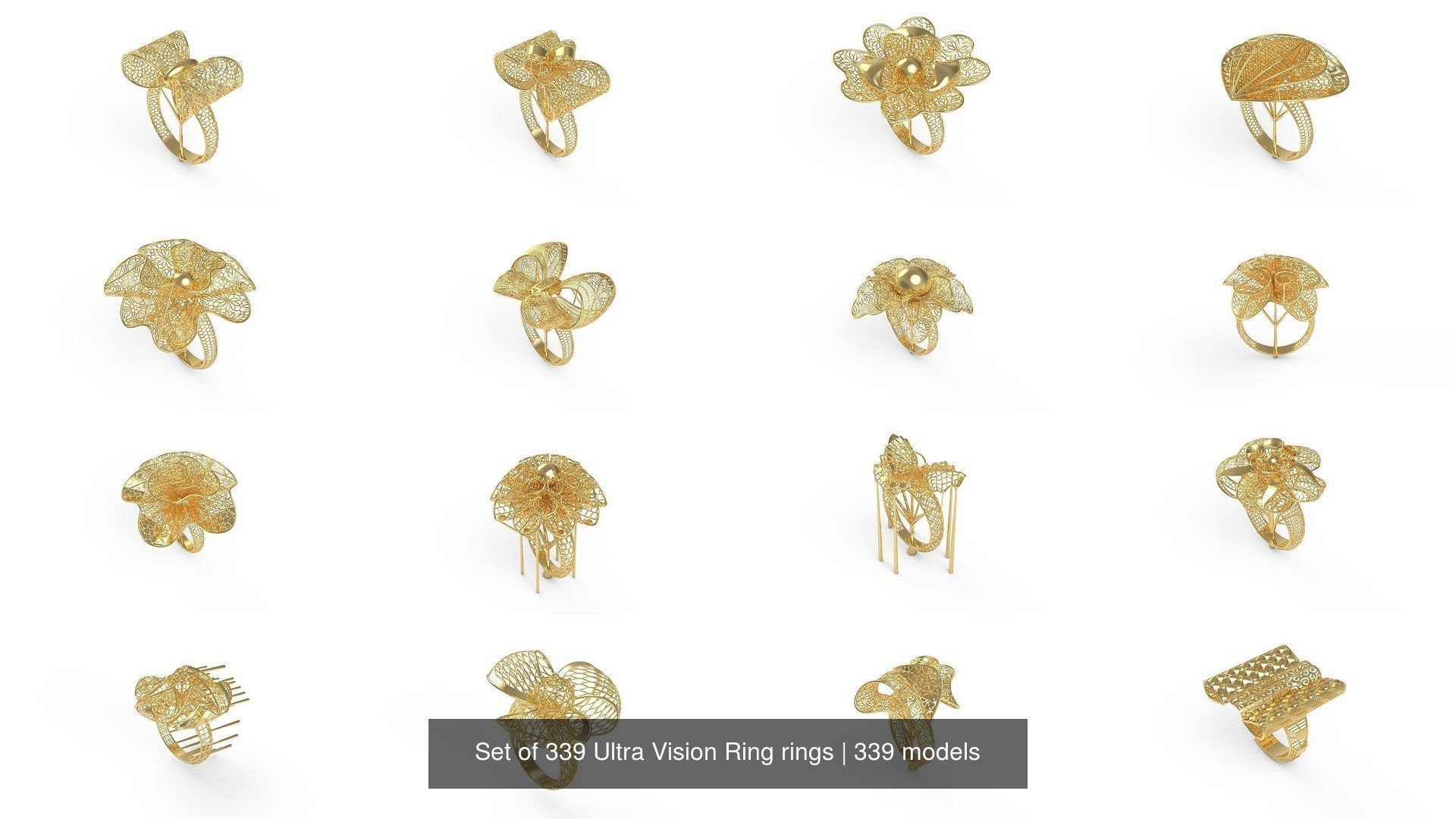 Set of 339 Ultra Vision Ring rings 3D Model Collection_13