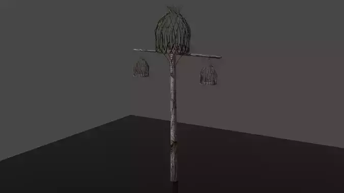 Forest - Wooden Tripple Street Lamp Lantern
