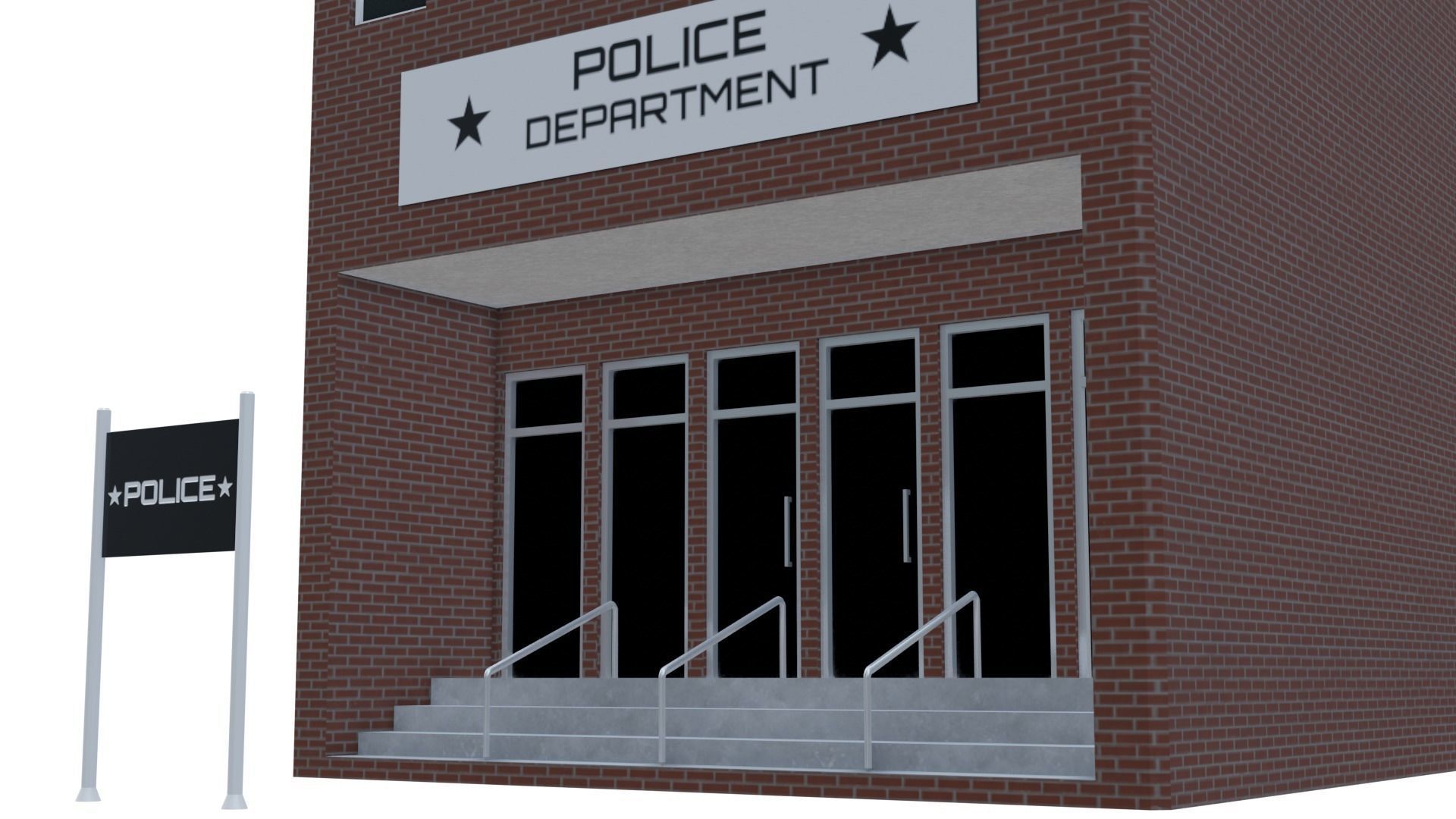 Police Department - Military Low-poly 3D model_11