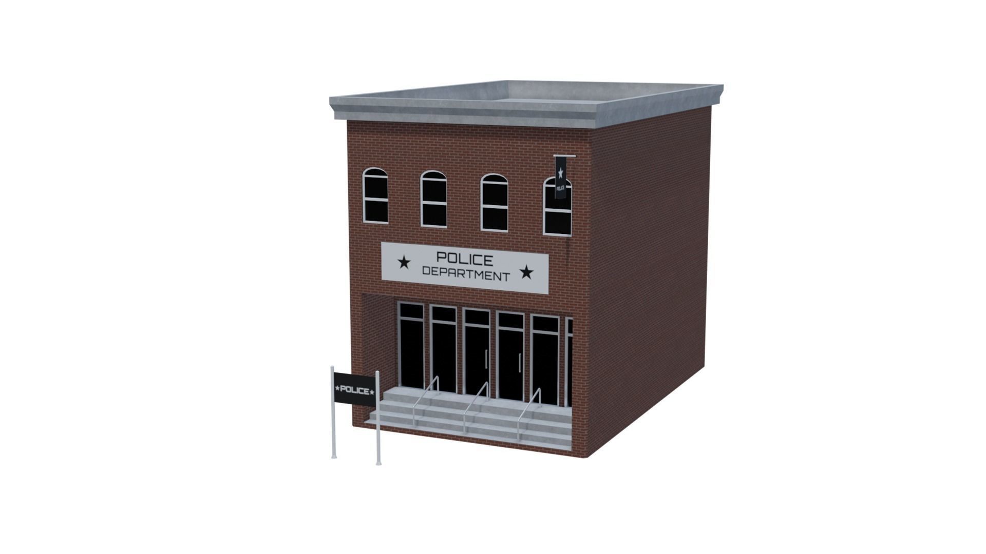 Police Department - Military Low-poly 3D model_5