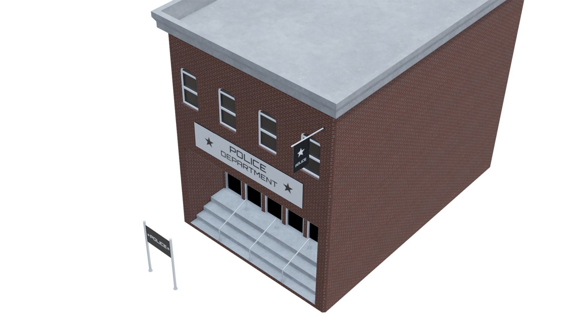 Police Department - Military Low-poly 3D model_9