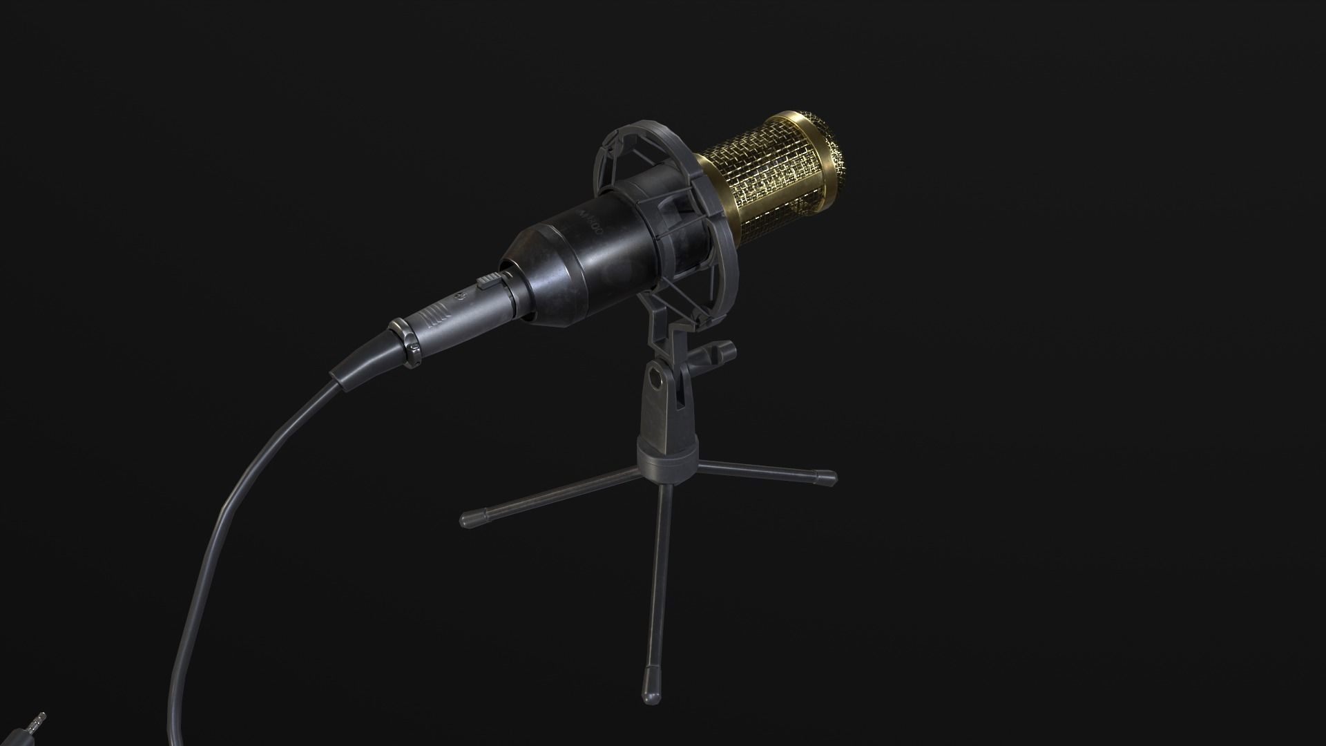 Studio Microphone BM800 Low-poly 3D model_4