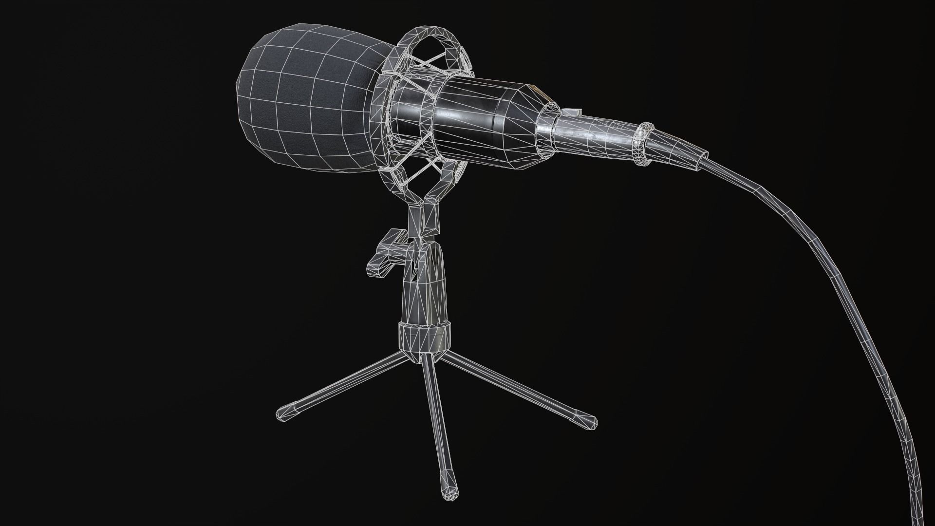 Studio Microphone BM800 Low-poly 3D model_7