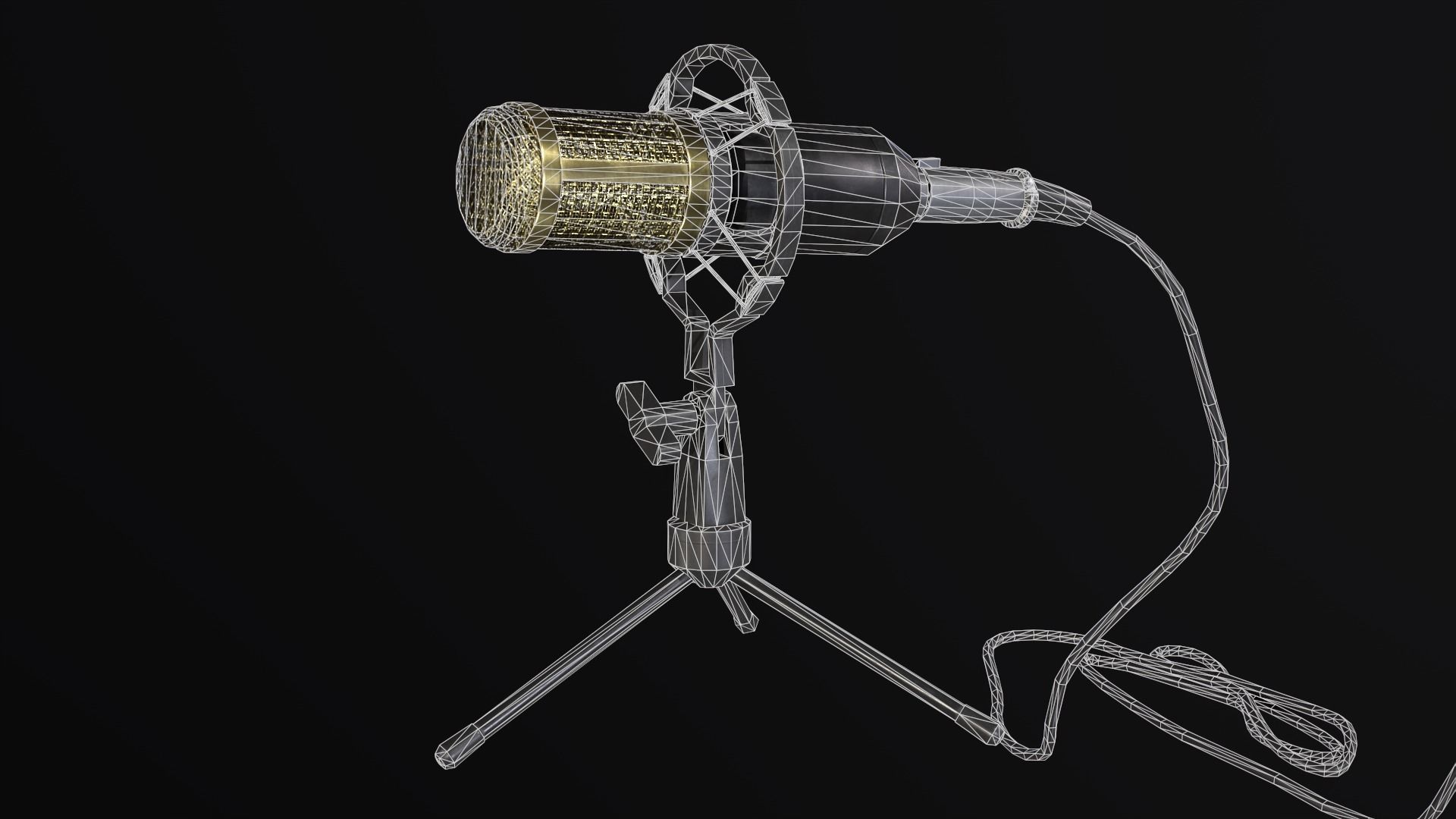 Studio Microphone BM800 Low-poly 3D model_5