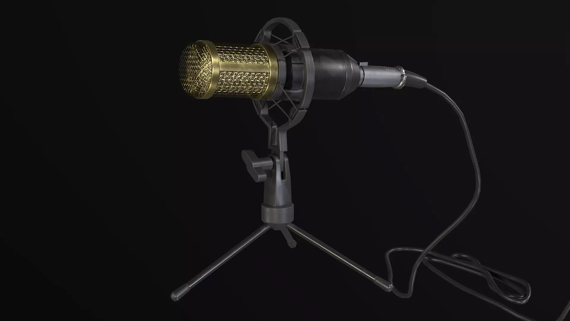 Studio Microphone BM800 Low-poly 3D model_0