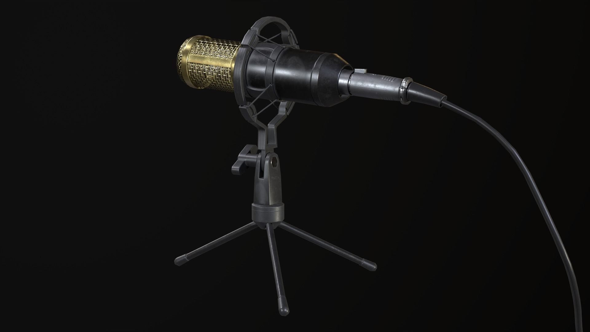 Studio Microphone BM800 Low-poly 3D model_3