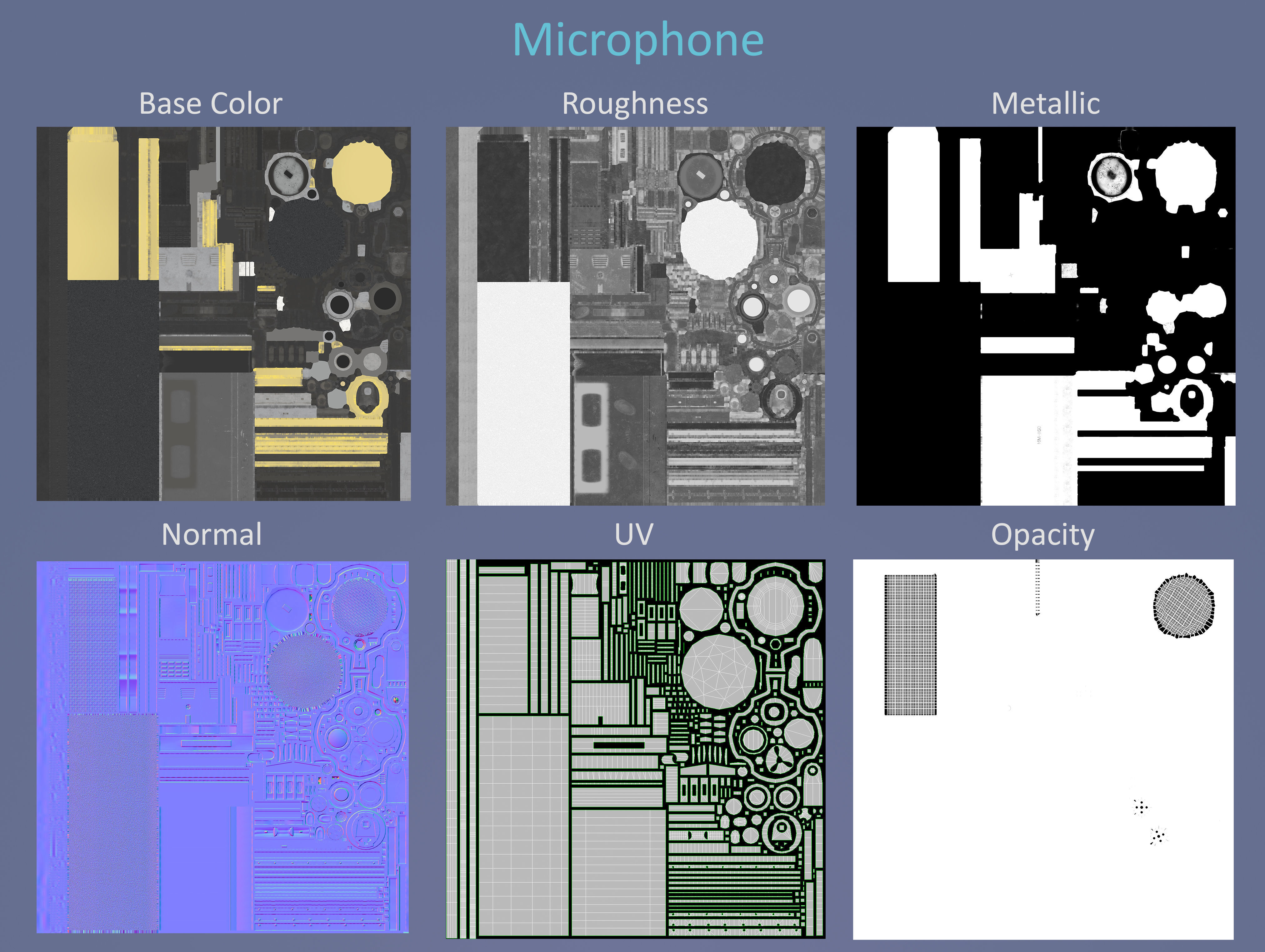 Studio Microphone BM800 Low-poly 3D model_8