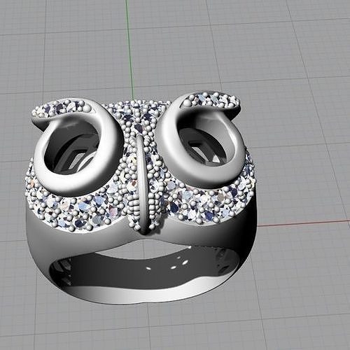 owl ring 3D model