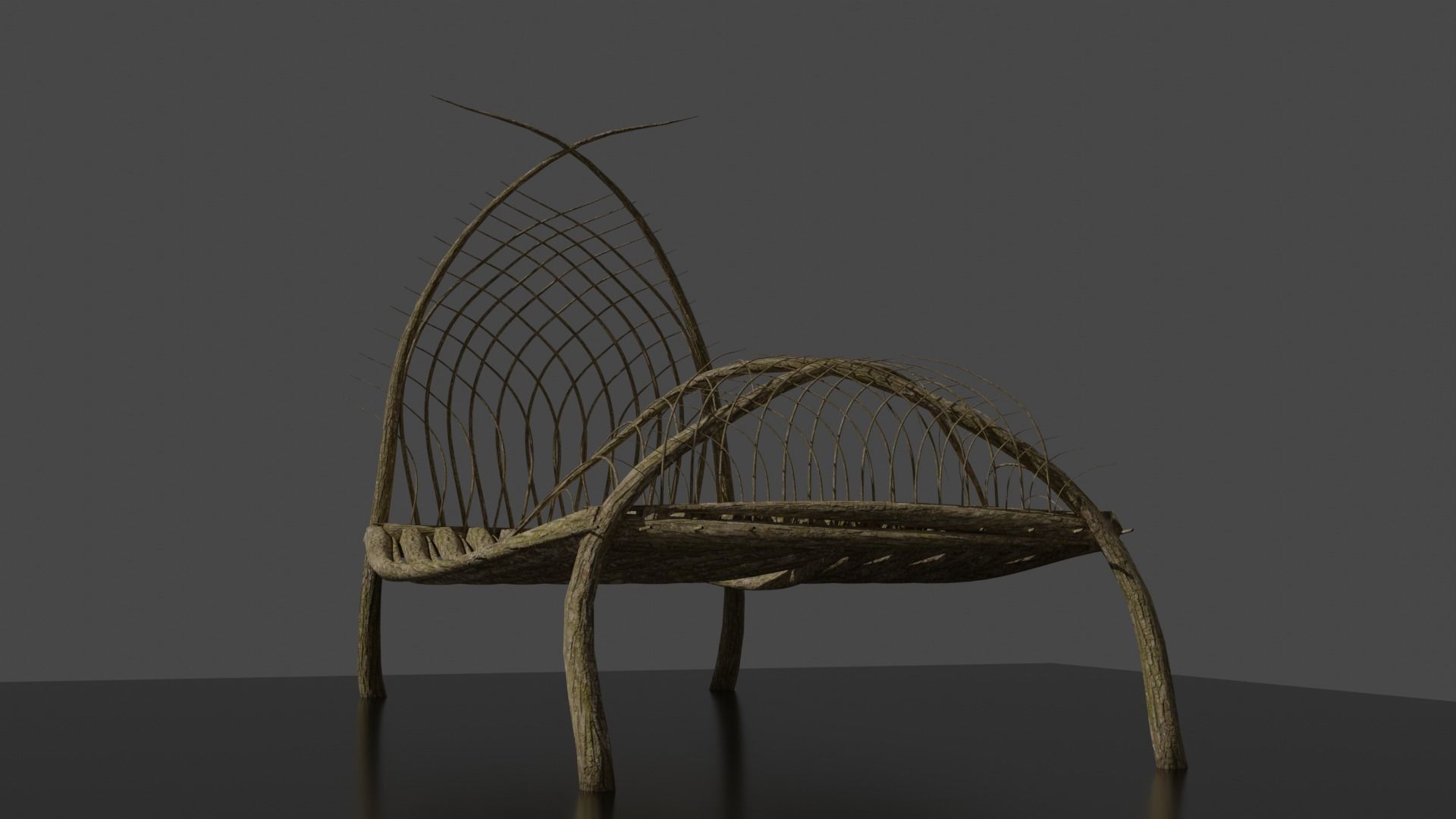 Forest - Wooden Furniture Environment Set 3D Model Collection_8