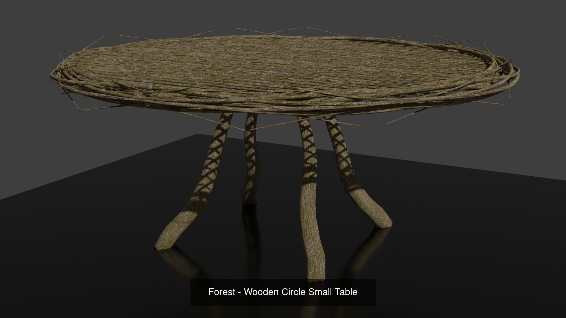 Forest - Wooden Furniture Environment Set 3D Model Collection_3