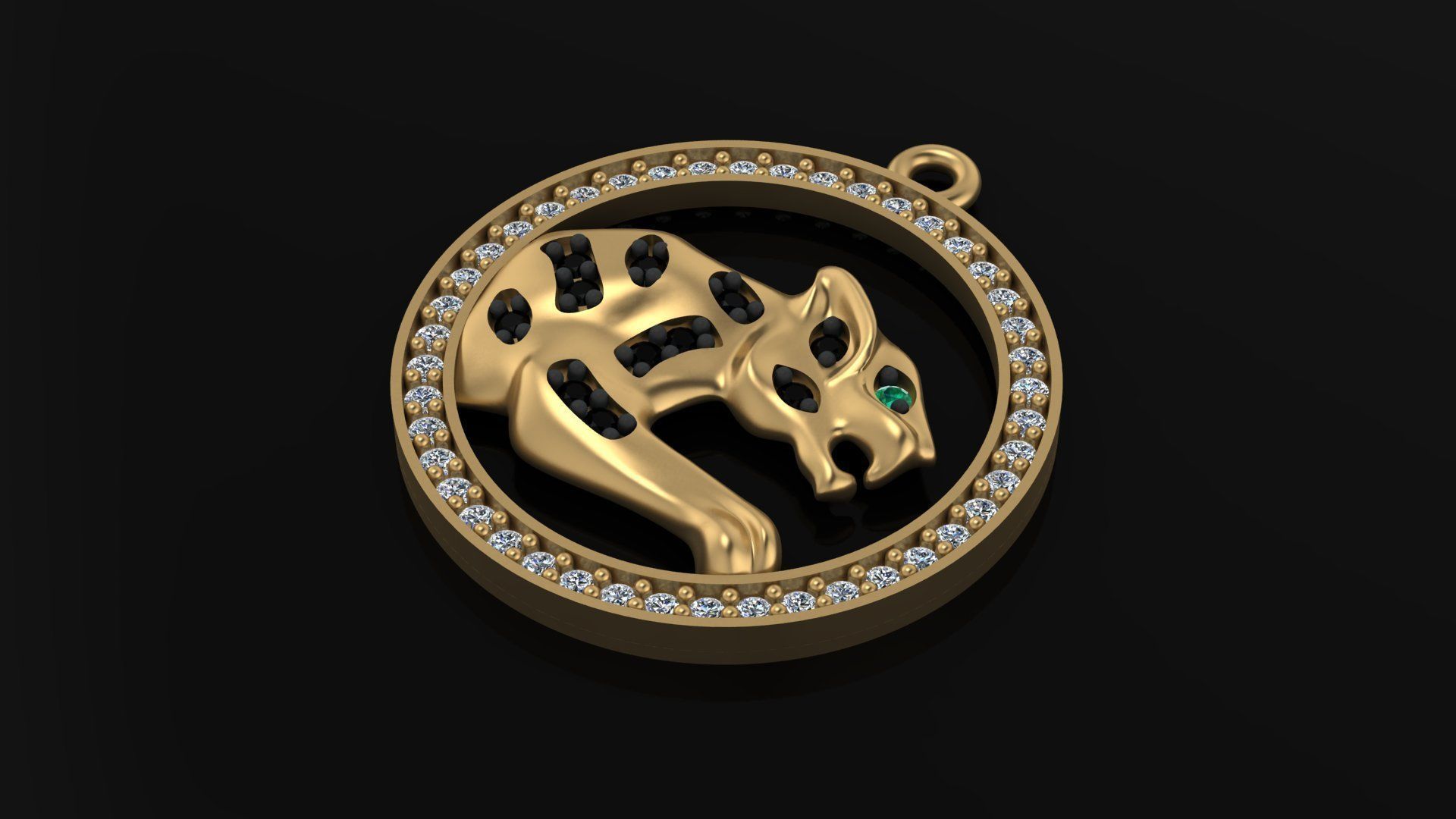 panther pendant 3D print model_1