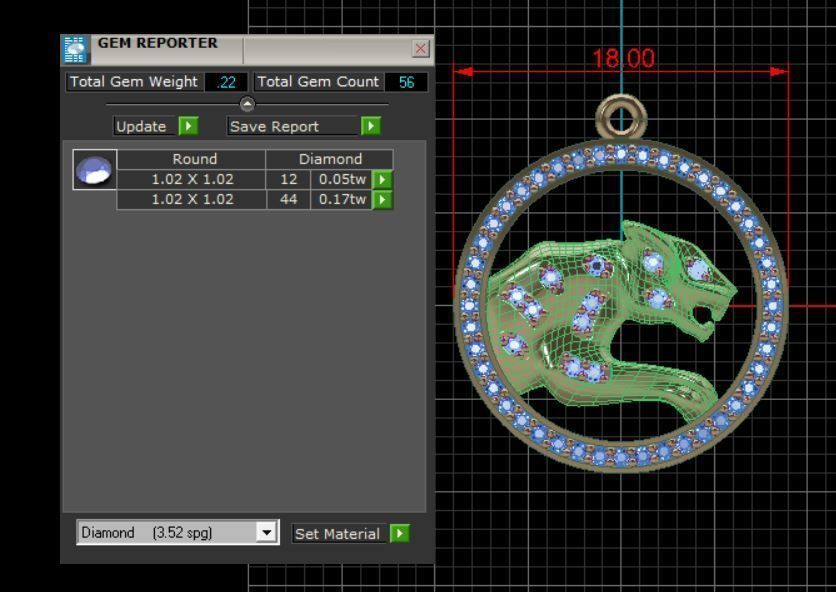 panther pendant 3D print model_4