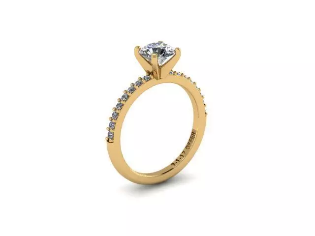 Engagement Solitaire Ring 3D print model_0