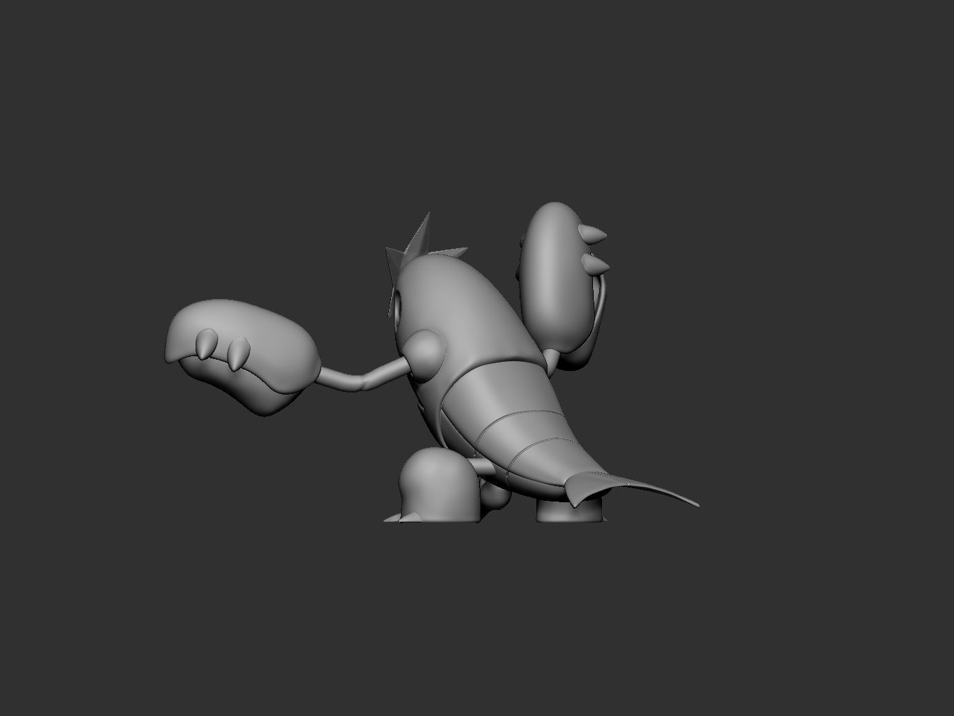 pokemon crawdaunt 3D print model_4