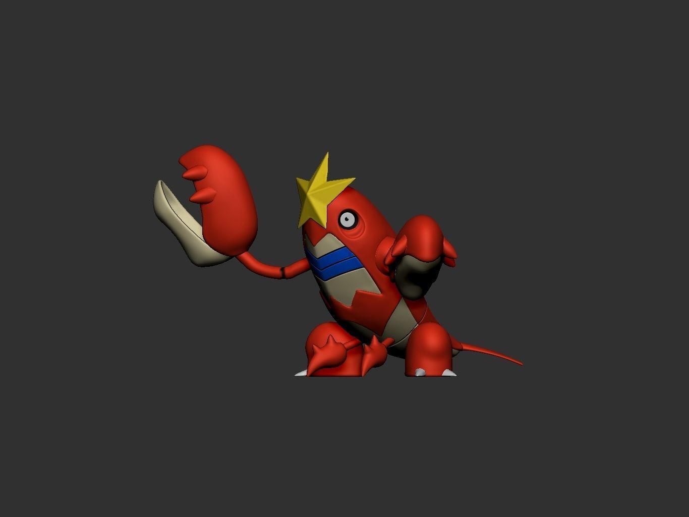 pokemon crawdaunt 3D print model_7