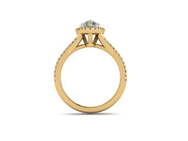 Pear Stone Ring 3D print model_1